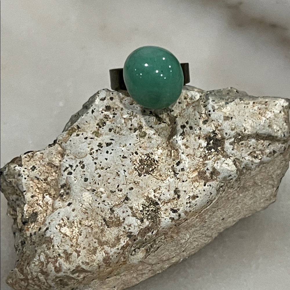 Green Chalcedony Stone Ring